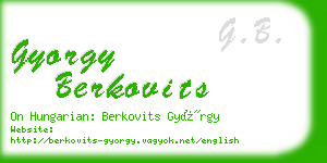 gyorgy berkovits business card